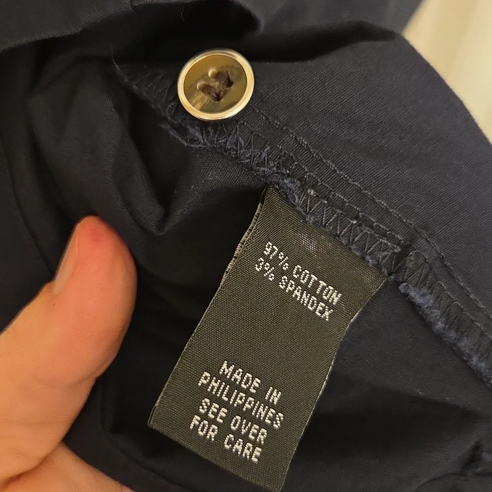 BCX Navy Sleeveless Button Up Dress with Belt Size M - Picture 9 of 10